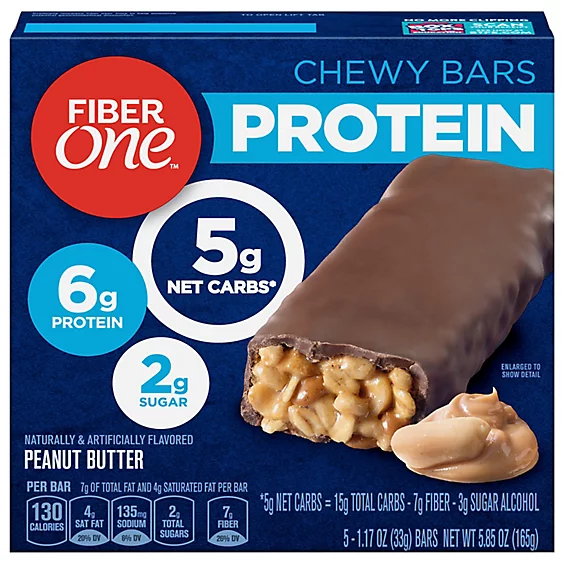 FiberOne Chewy Protein Bars Peanut Butter 5.85 oz