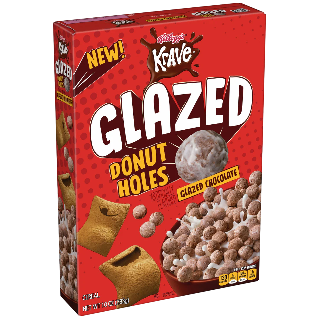 Krave Glazed Chocolate Donuts Holes Cereal 10 oz