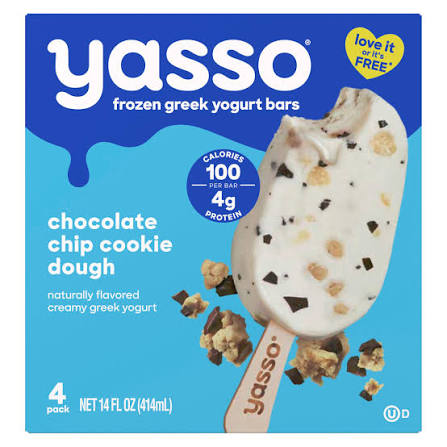 Yasso Chocolate Chip Cookie Dough Frozen Greek Yogurt Bars 14 oz