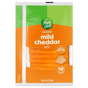 Food Club Sliced Mild Cheddar Cheese 8 oz