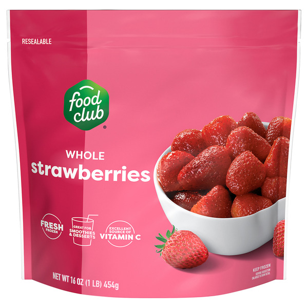 Food Club Unsweetened Whole Strawberries 16 oz 
