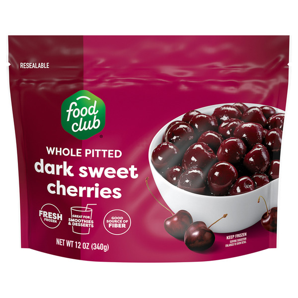 Food Club Unsweetened Pitted Dark Sweet Cherries 12 oz