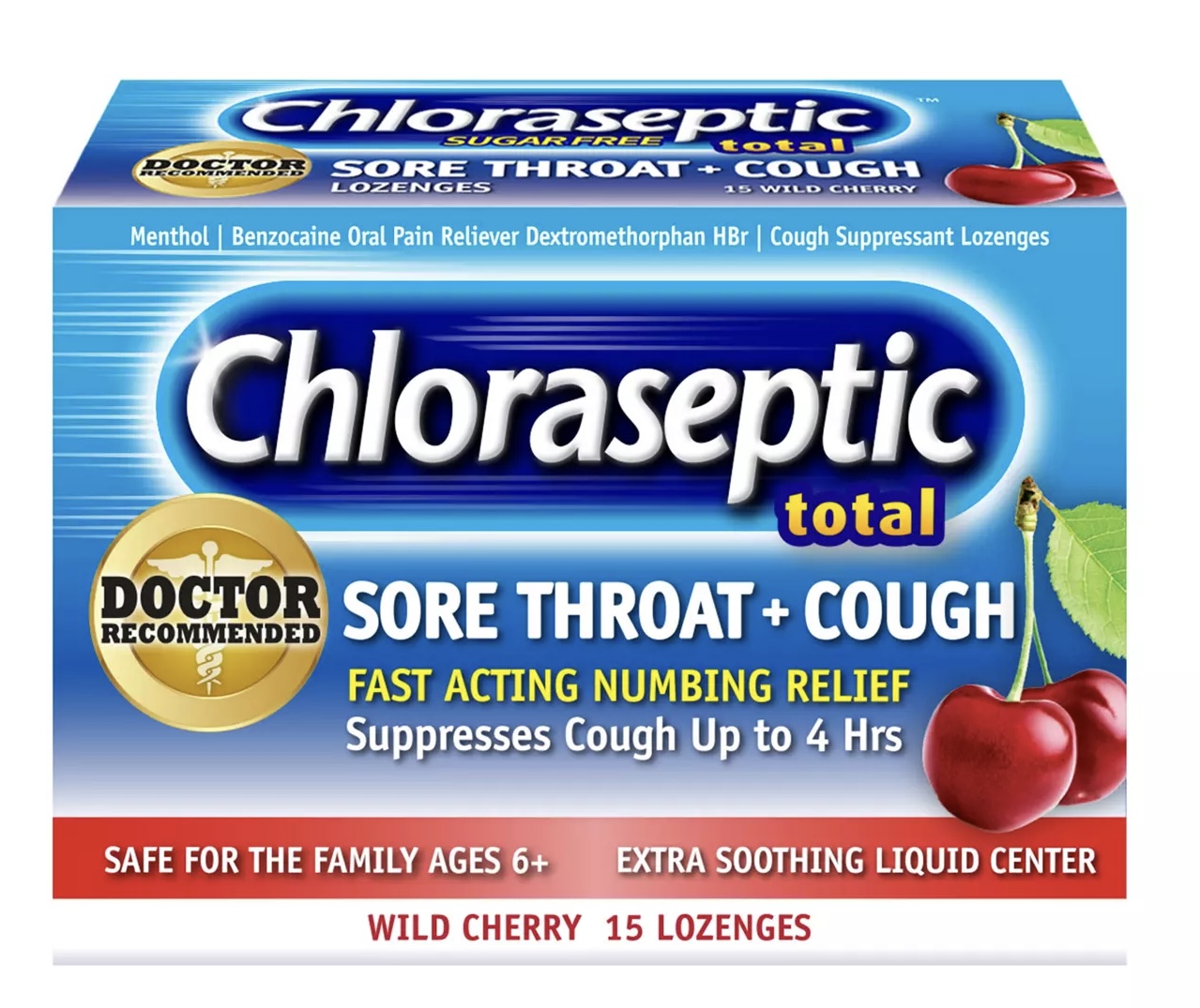 Chloraseptic Total Sugar Free Wild Cherry 15 ct