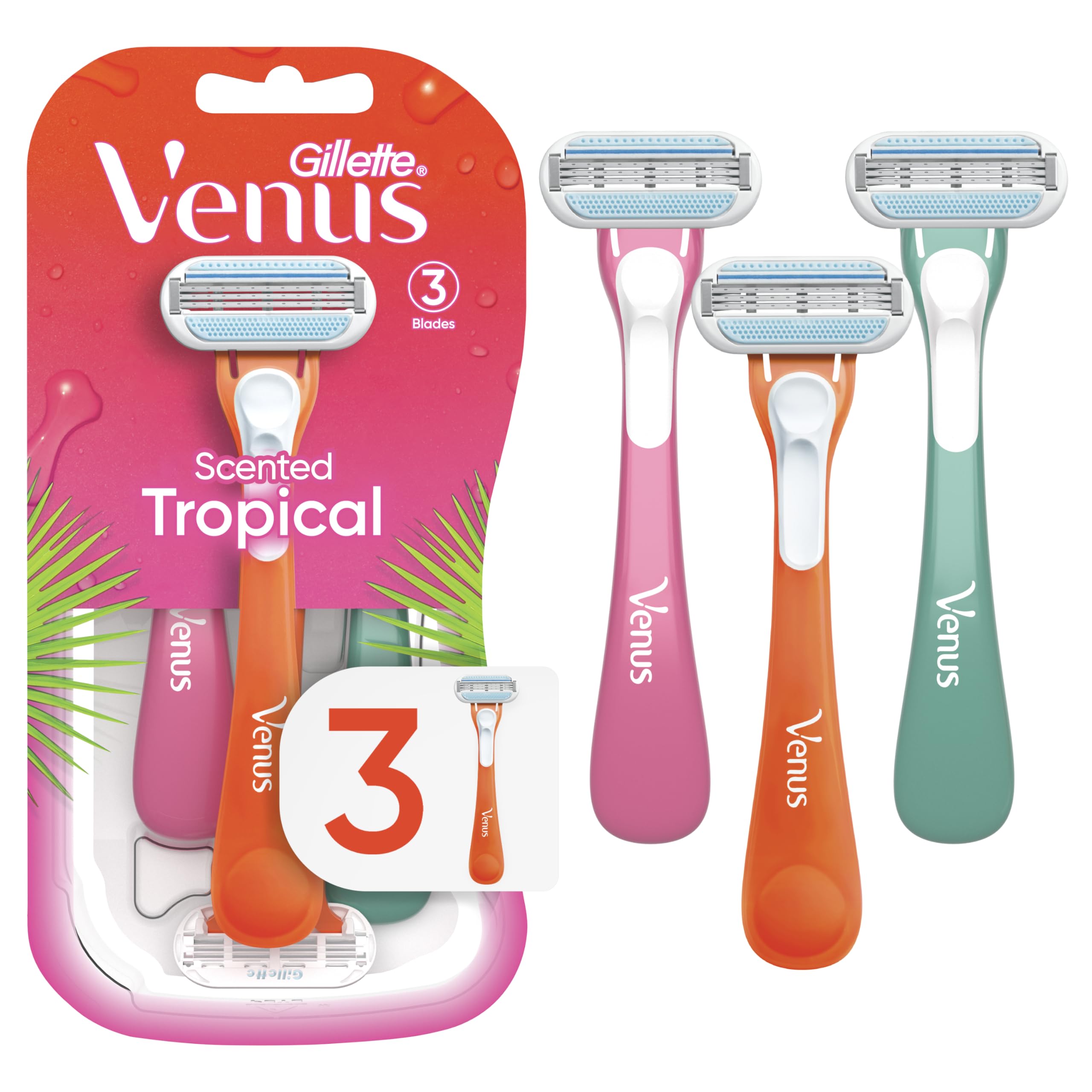 Gillette Venus Base Tropical Disposable Razor 3 ct