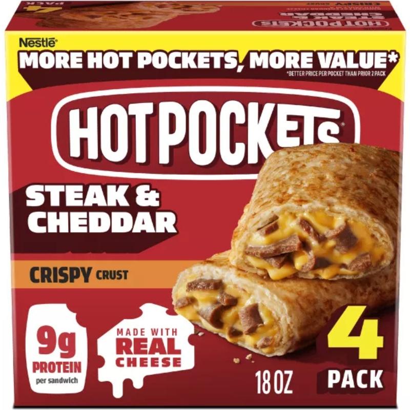 Hot Pockets Crispy Crust Steak Cheddar 18 oz.