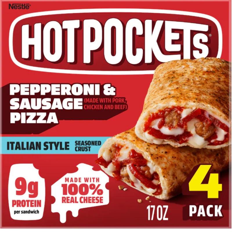 Hot Pockets Pepperoni & Sausage Pizza Italian Style Crust 17 oz.