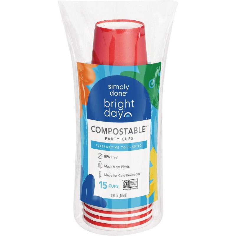 SIMPLY DONE BRIGHT DAY PARTY CUPS RED 15 CT
