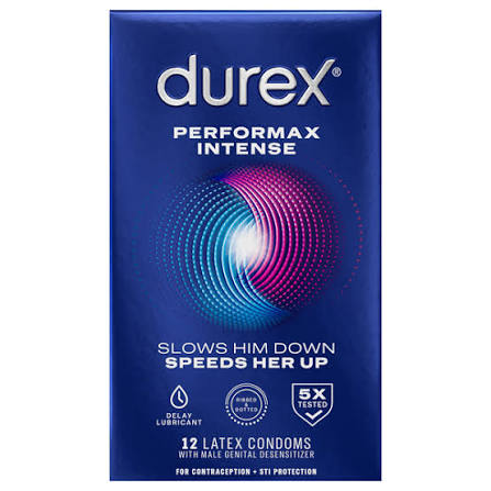 Durex PerforMax Intense Latex Condoms 12 ct