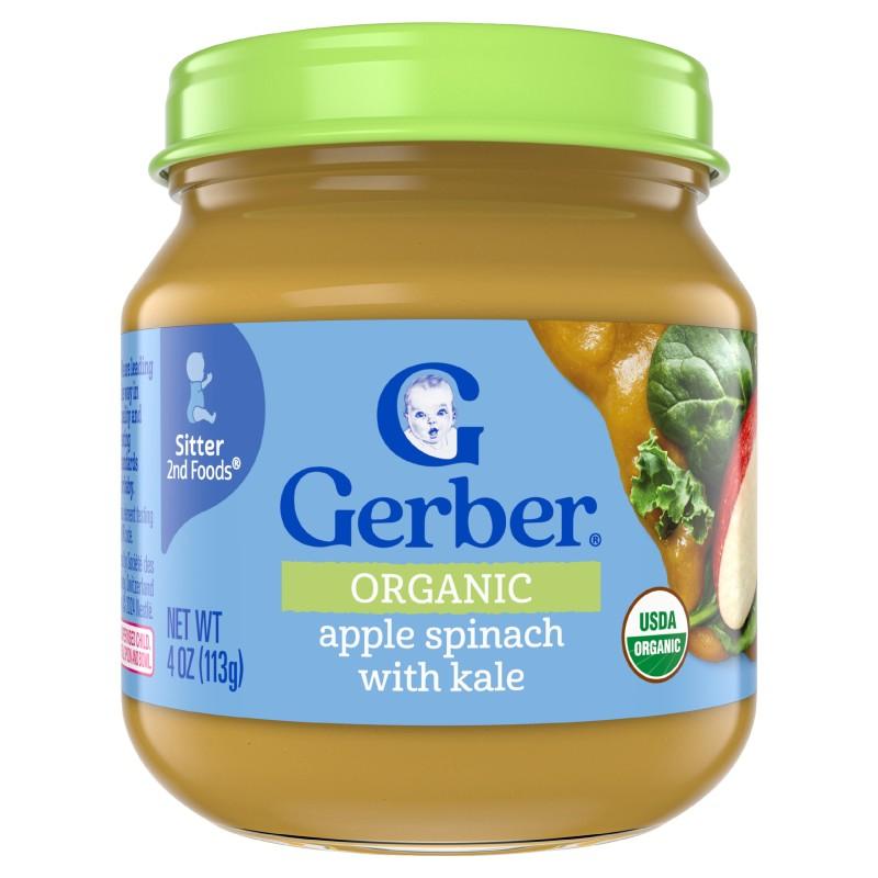 Gerber Organic Apple Spinach with Kale for Sitter 4 oz