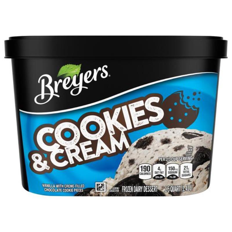 Breyer’s Cookies & Cream Ice Cream 1.5 qt