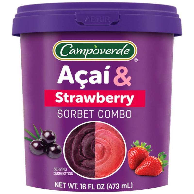 Campoverde Acai & Strawberry Sorbet & Cream Combo 16 oz