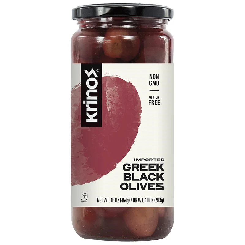 Krinos Greek Black Olives 16 oz