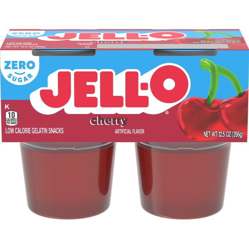 Jell-O Ready To Eat Sugar Free Cherry Gelatin Snack 4-12.5 oz