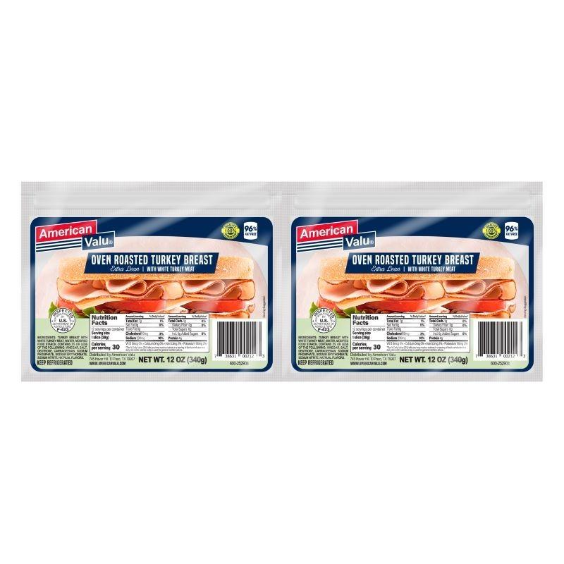 American Valu Oven Roasted Turkey Breast Saddle Pack 2-12 oz