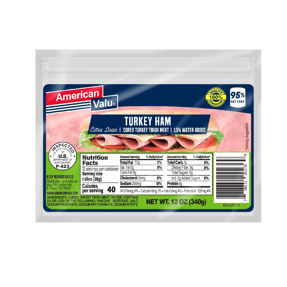 American Valu Turkey Ham 12 oz