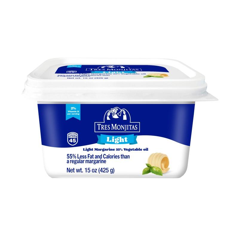 Tres Monjitas Light Margarina Vegetable Oil Spread 15  oz