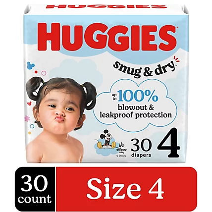 Huggies Snug & Dry Size 4 30 ct