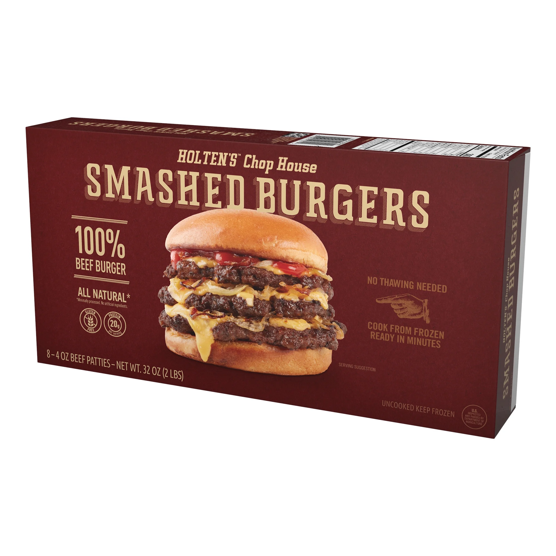 Holten’s Chophouse 100% Beef Smashed Burgers 8-4 oz