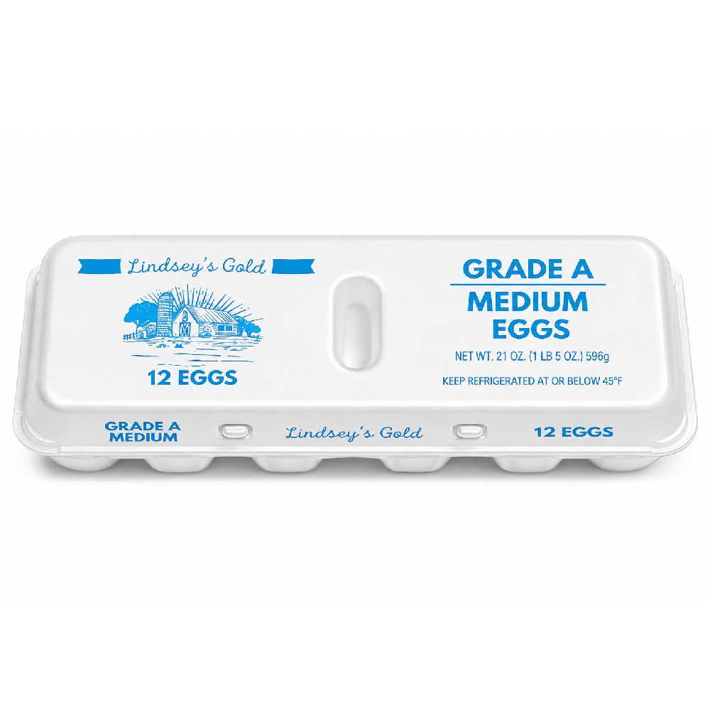 Lindsey's Gold Grade A Medium Eggs 12 ct