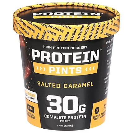 Protein Pints Salted Caramel High Protein Ice Cream 16 oz