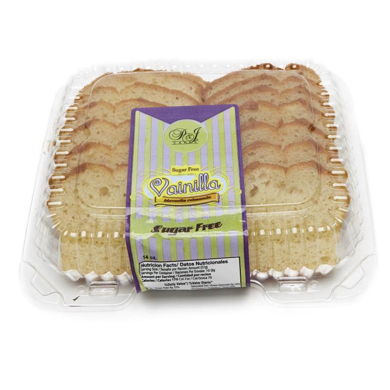 P & J Cake Bizcocho Vainilla Sin Azúcar Rebanado 14 oz.