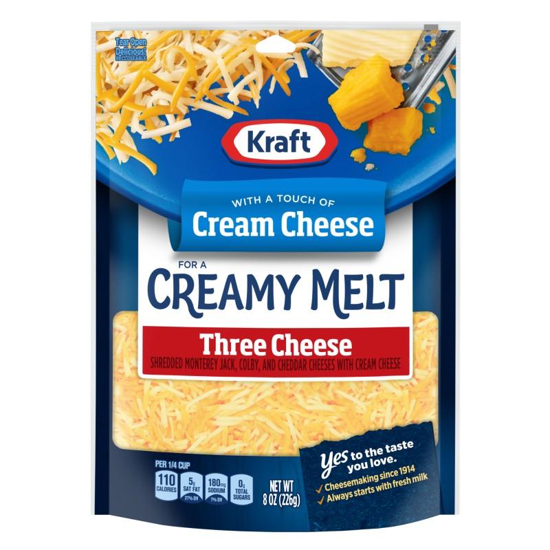 Kraft Shredded Three Cheese Creamy Melt 8 oz