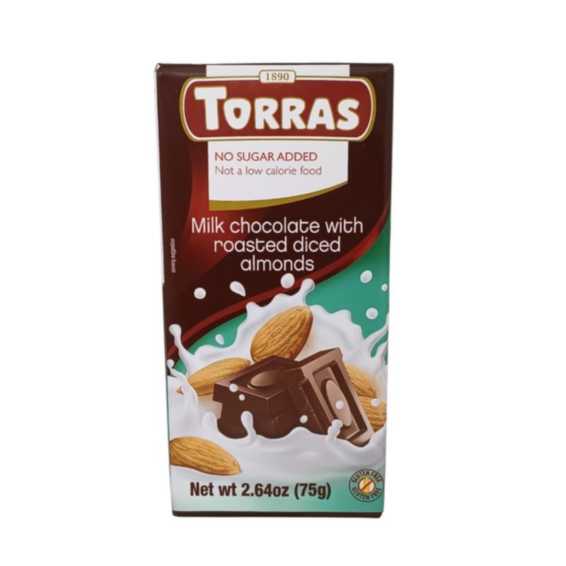 Torras Milk Chocolate With Roasted Diced Almonds 2.6 oz.