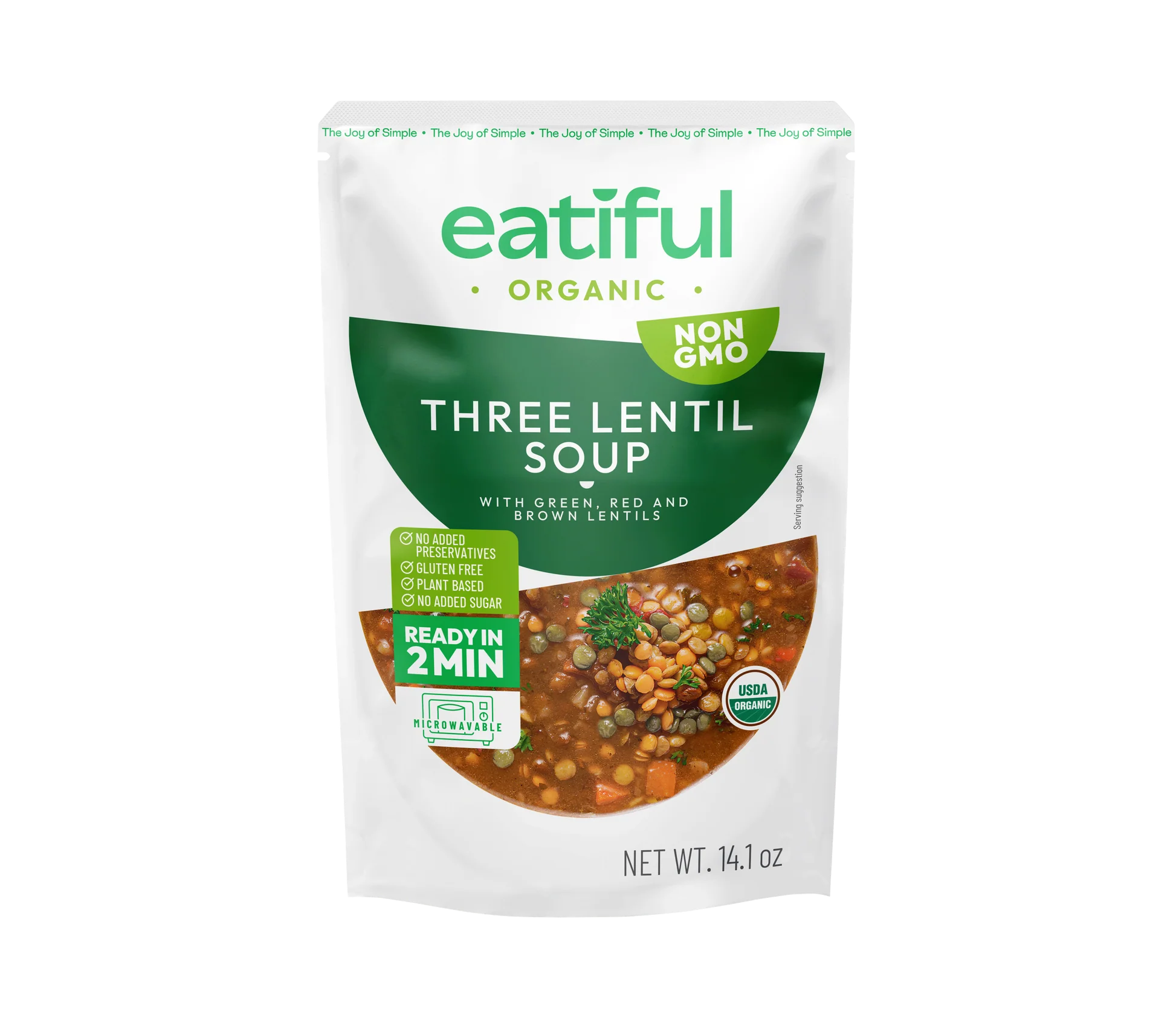 Eatiful Organic Three Lentil Soup 14.1 oz