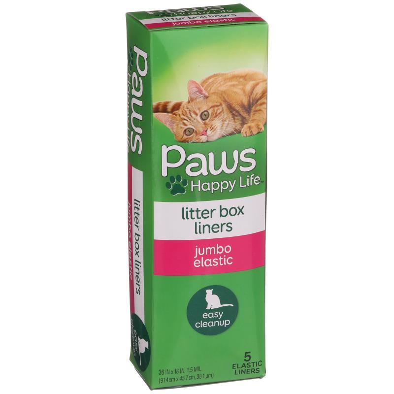 Paws Litter Box Liners Jumbo Elastic 5 ct