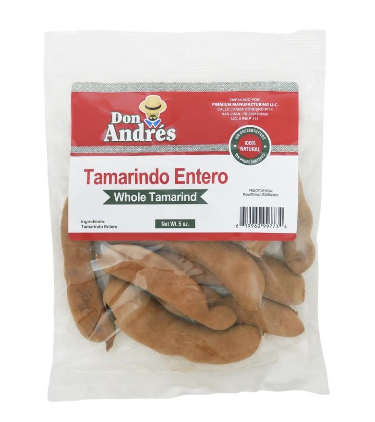 Don Andrés Tamarindo Entero 5 oz