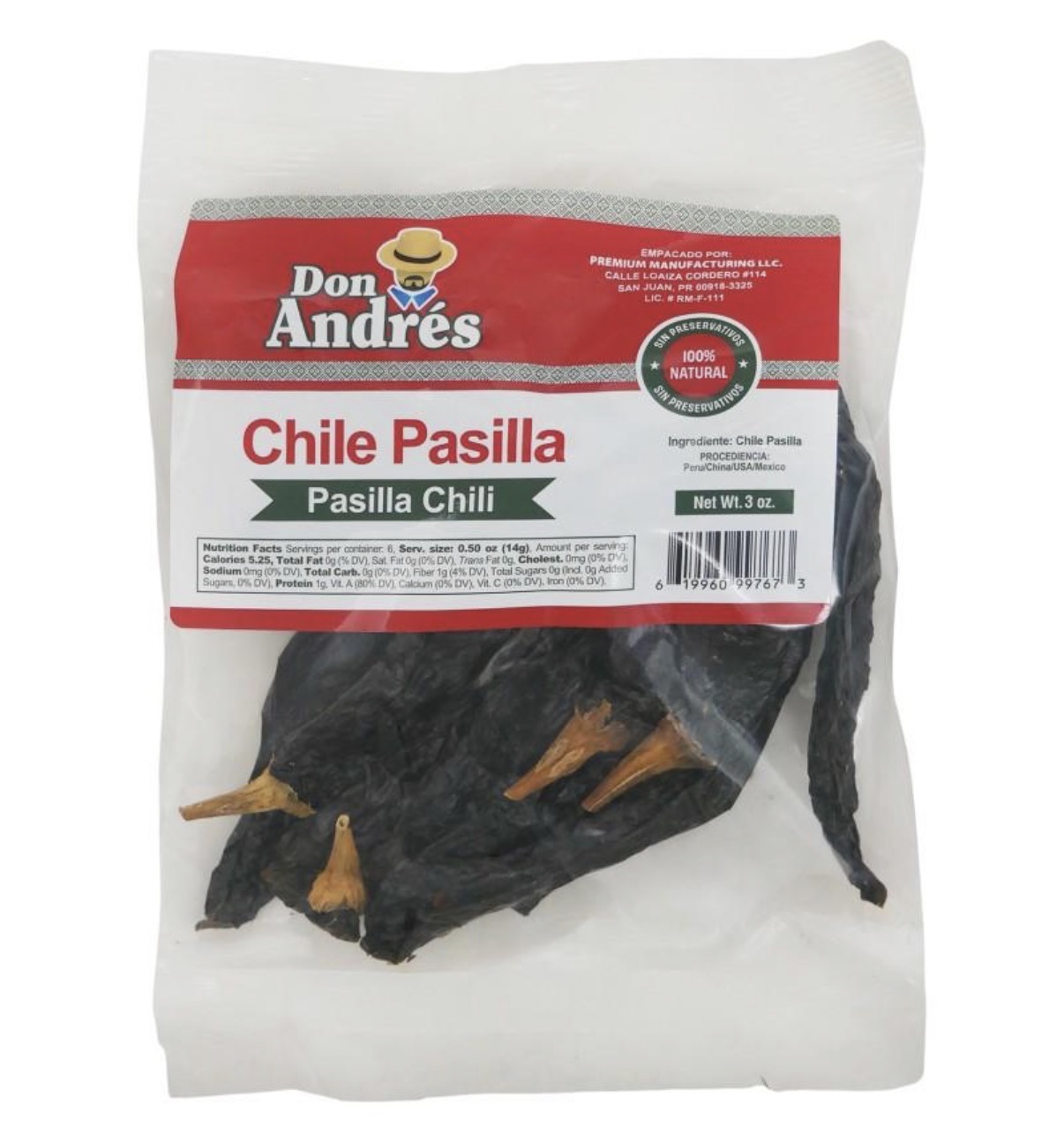 Don Andrés Chile Pasilla 3 oz