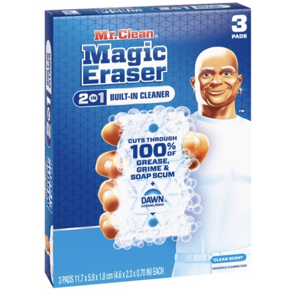 Mr. Clean Magic Eraser Whole Hone Built In Dawn Cleaner 3 ct