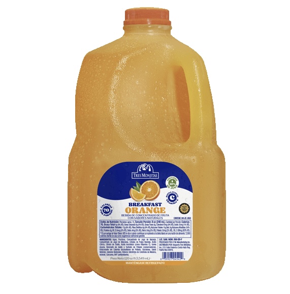 Tres Monjitas Breakfast Orange 120 oz