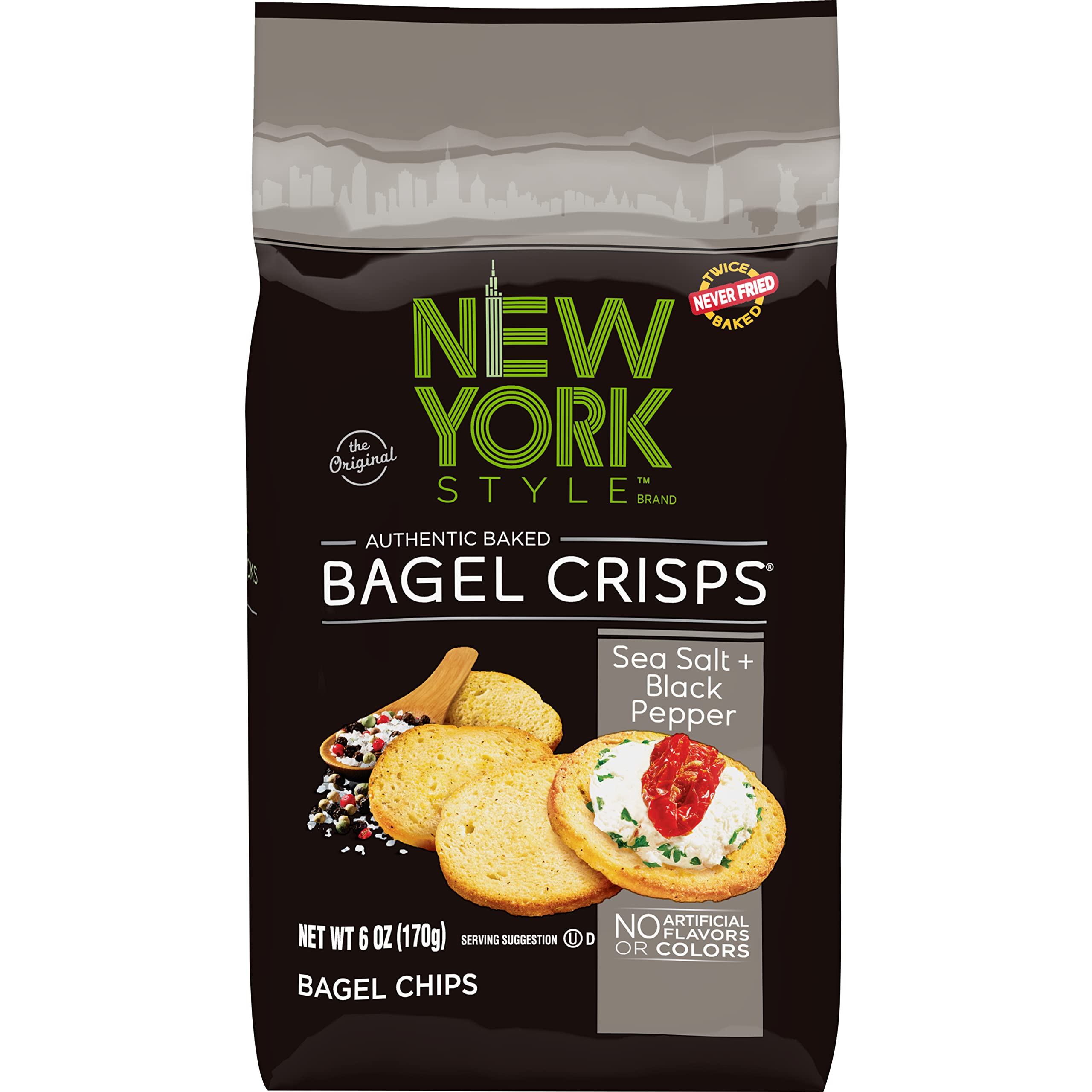 New York Bagel Crisp Sea Salt + Black Pepper 6 oz