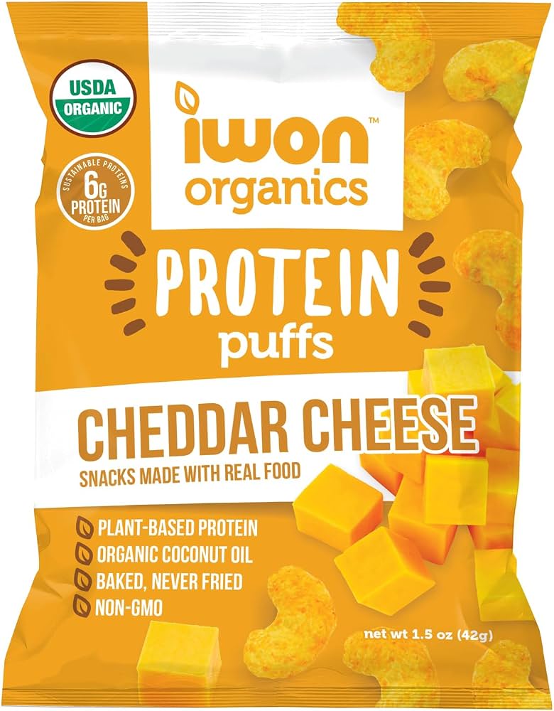 Iwon Organics Protein Puffs Cheddar Cheese 5 oz