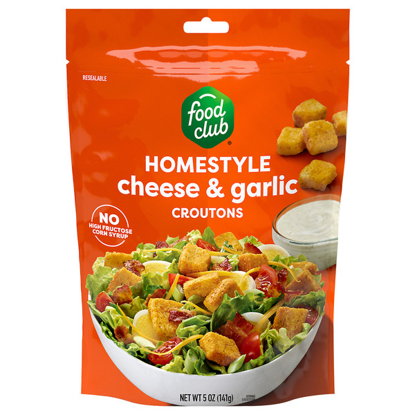 Food Club Homestyle Cheese & Garlic Croutons 5 oz