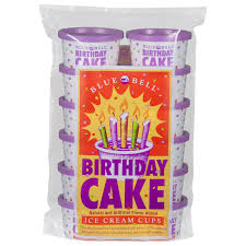 Blue Bell Birthday Cake Ice Cream Cups 12 ct