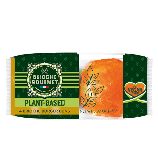 Plant-Based Brioche Burger Buns, 4 Pack - Brioche Gourmet