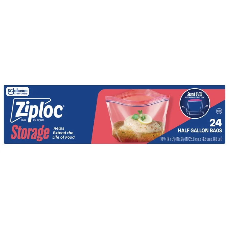 Ziploc All-Purpose Marinade Bags (1/2 Gallon) 24 ct