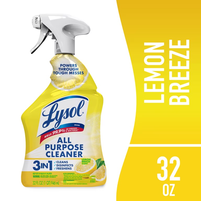 Lysol All-Purpose 3 in 1 Cleaner Lemon Breeze Scent 32 oz