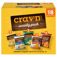 Crav’n Potato Chips Variety Pack 18 ct