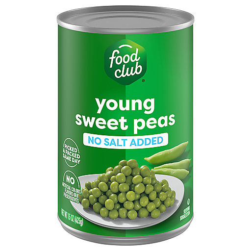 Food Club Young Sweet Peas No Salt Added 15 oz