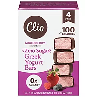 Clio Greek Zero Sugar Yogurt Bars Mixed Berry 4-1.76 oz