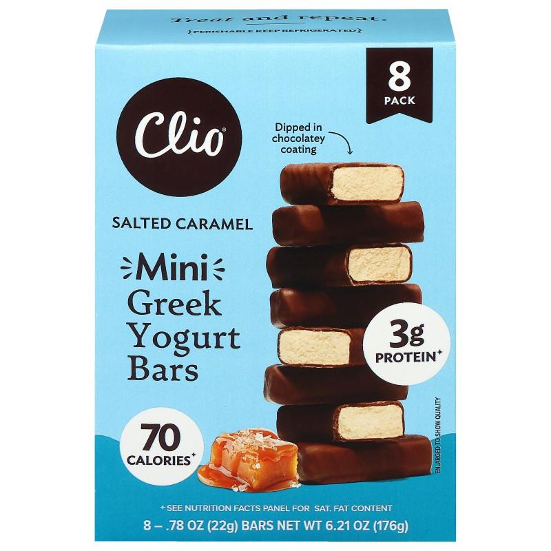 Clio Mini Greek Yogurt Bars Salted Caramel 8 ct