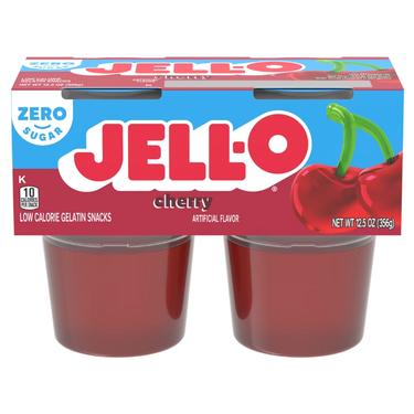 Jell-O Ready To Eat Sugar Free Cherry Gelatin Snack 4-12.5 oz