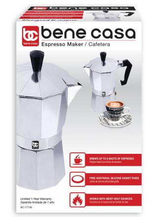Bene Casa Stovetop Espresso Coffee Maker 9 cups