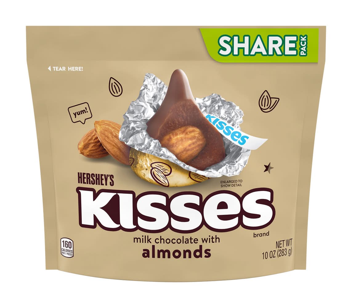 Hershey’s Milk Chocolate with Almonds Kisses Share Bag 10 oz