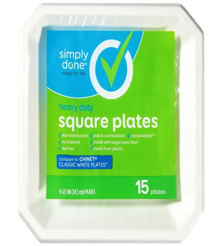 Simply Done Heavy Duty Square Plates 15-24.1 cm