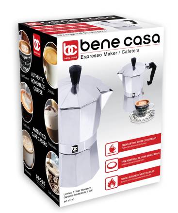 Bene Casa Stovetop Espresso Coffee Maker 6 cups