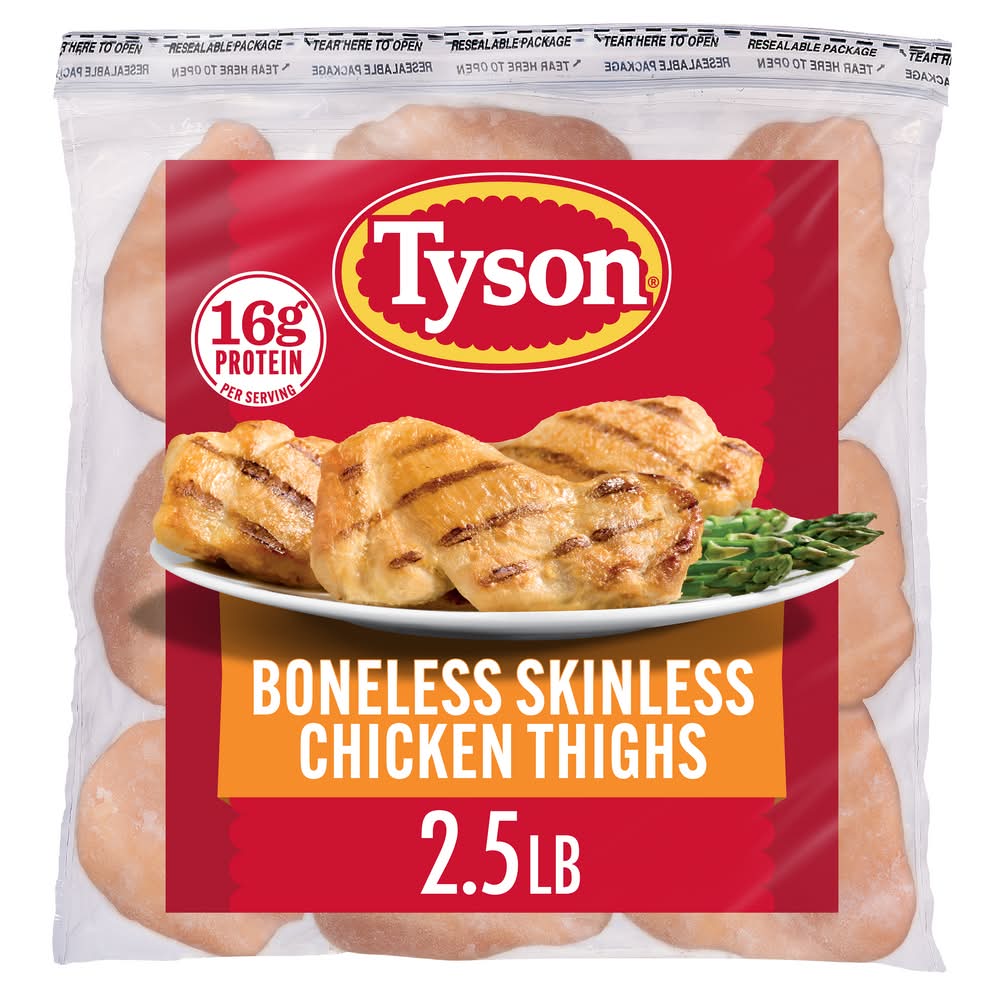 Tyson All Natural Boneless and Skinless Chicken Thighs 2.5 lbs